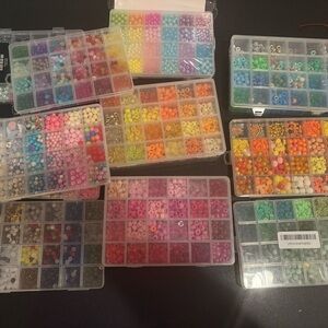 Lot of beads (11 boxes ) for arts and crafts